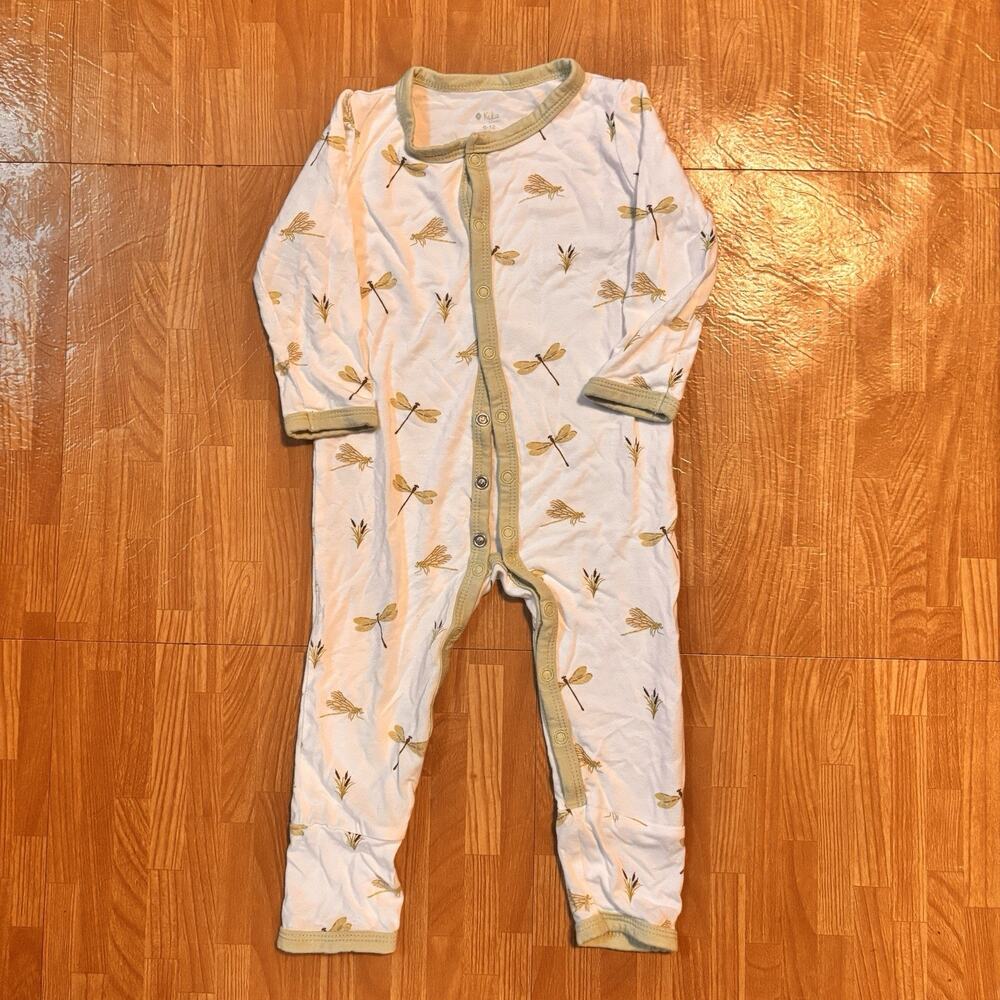 Kyte Baby Bamboo Footless Romper 6-12 Months Dragonfly Print Snap Pajamas